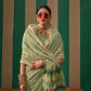 Green Spun Handloom Woven Silk  Saree Online in India