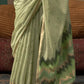 Green Spun Handloom Woven Silk  Saree Online in India