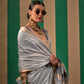  Grey Spun Handloom Woven Silk Saree  Online in India
