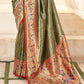Olive Green Tissue Silk Paithani Saree Online Store in India