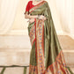 Olive Green Tissue Silk Paithani Saree Online Store in India