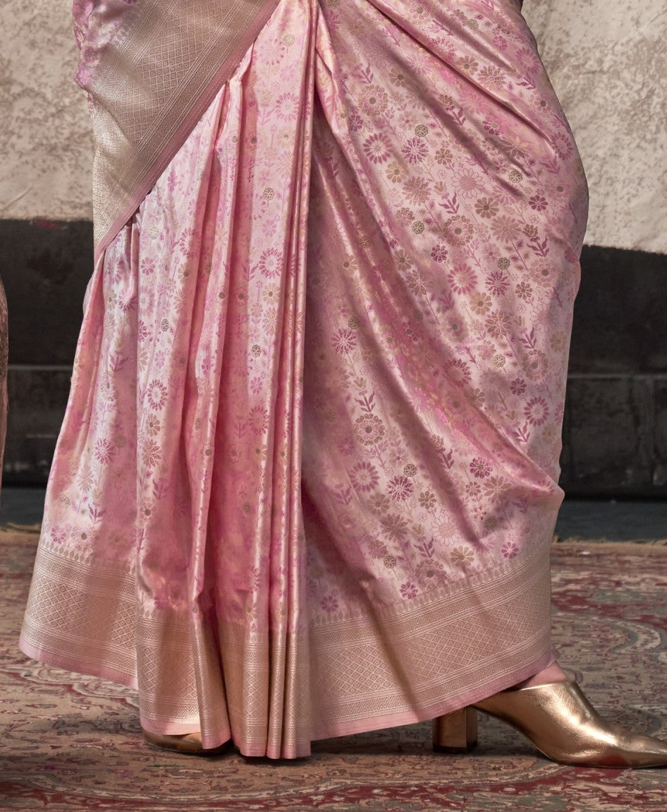 Pink Banarasi Saree Shop Online-STORI