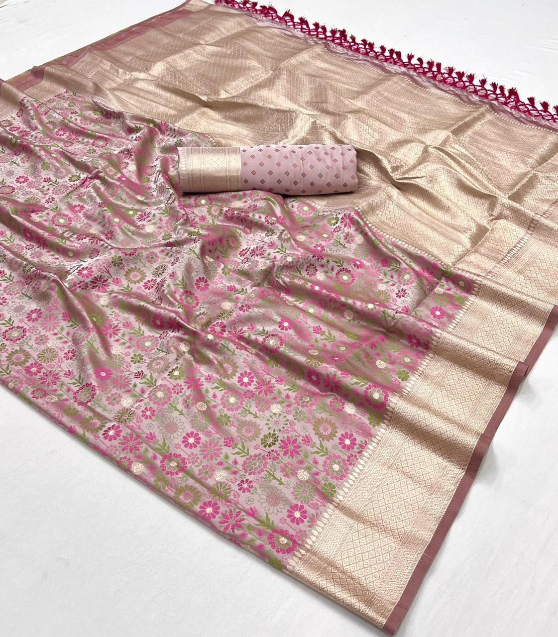 Brown Banarasi Saree Shop Online-STORI