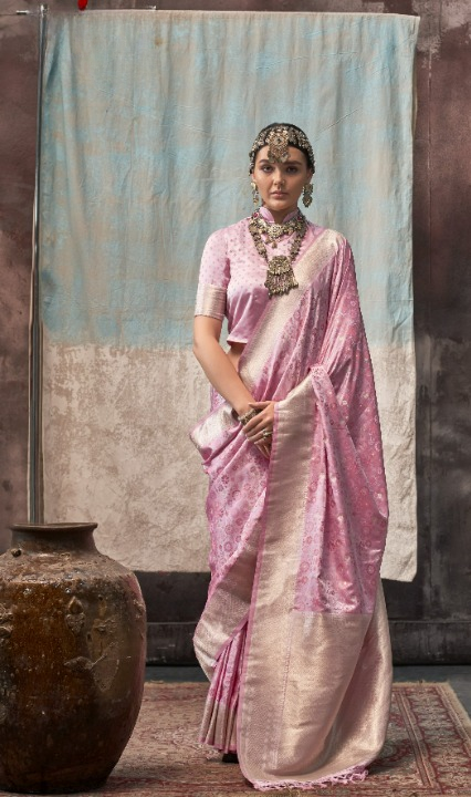 Pink Banarasi Saree Shop Online-STORI