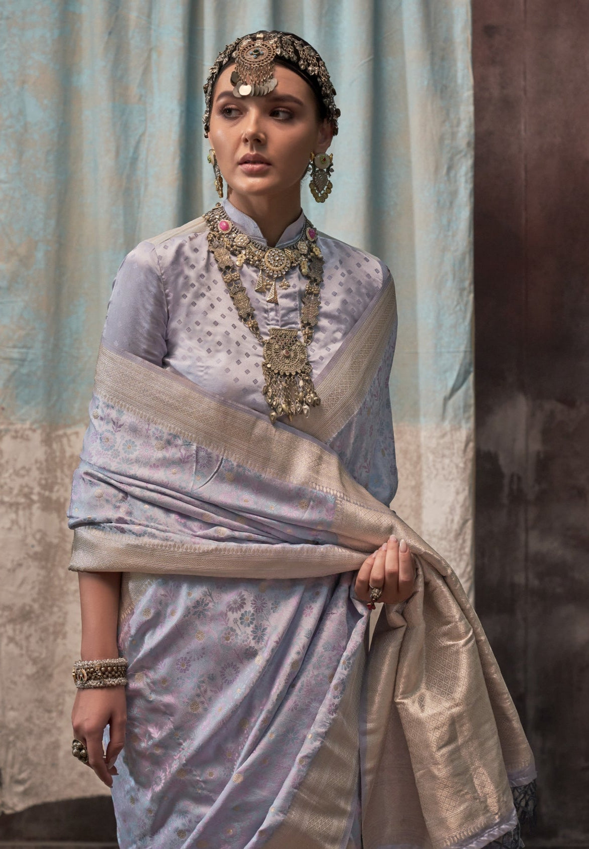 Blue Banarasi Saree Shop Online-STORI