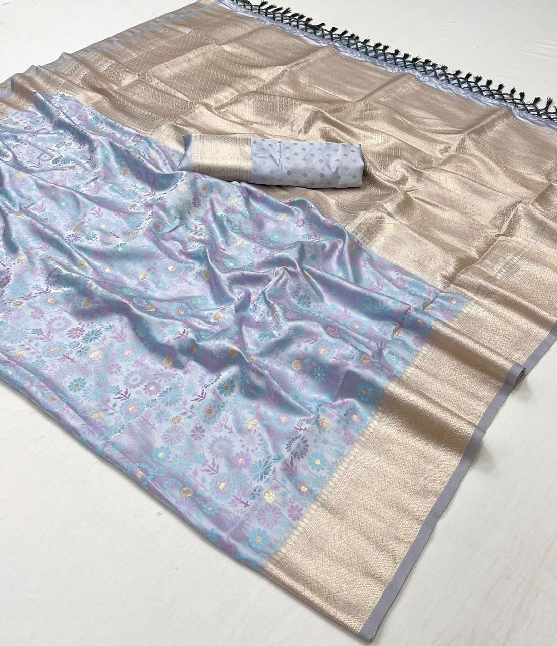 Blue Banarasi Saree Shop Online-STORI