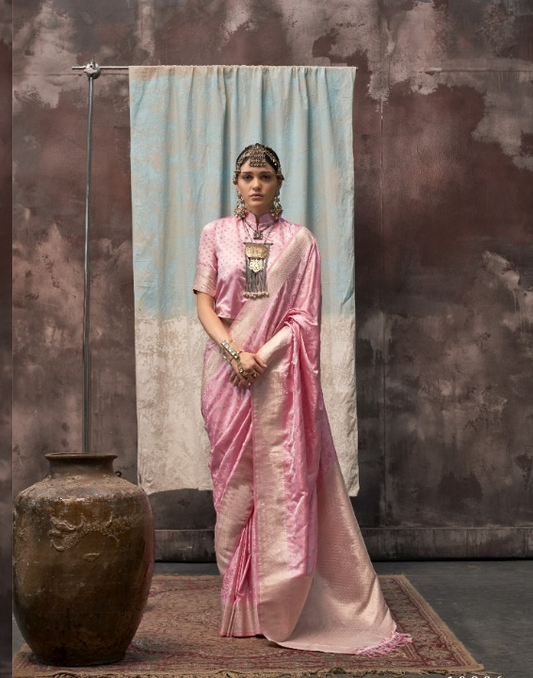 Pink Banarasi Saree Shop Online-STORI