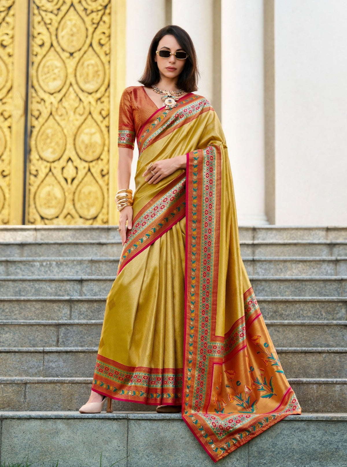 Buy Green Silk Saree Online-STORI