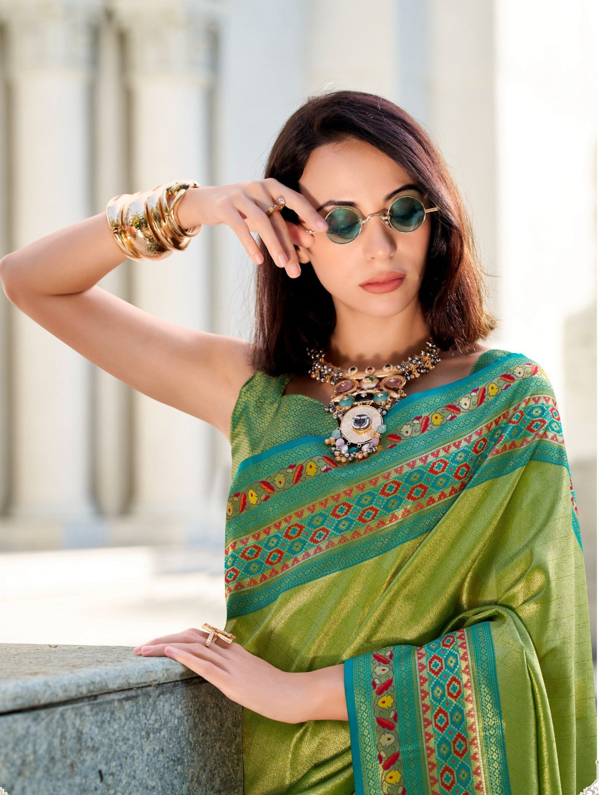 Buy Green Silk Saree Online-STORI