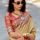 Shop Khaki Silk Saree Online-STORI