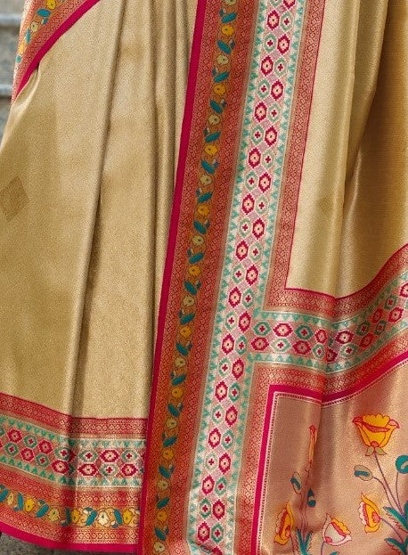 Shop Khaki Silk Saree Online-STORI