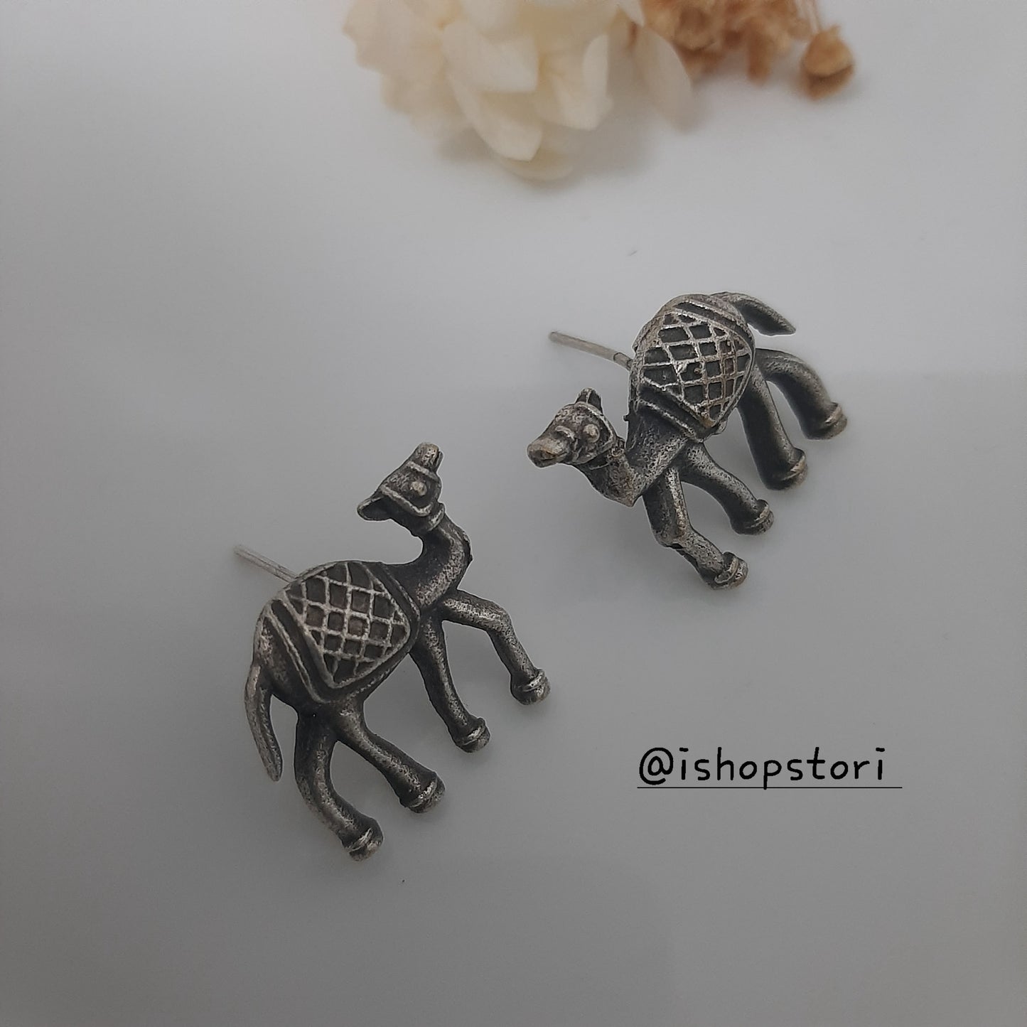 Antique Camel Statement Earrings