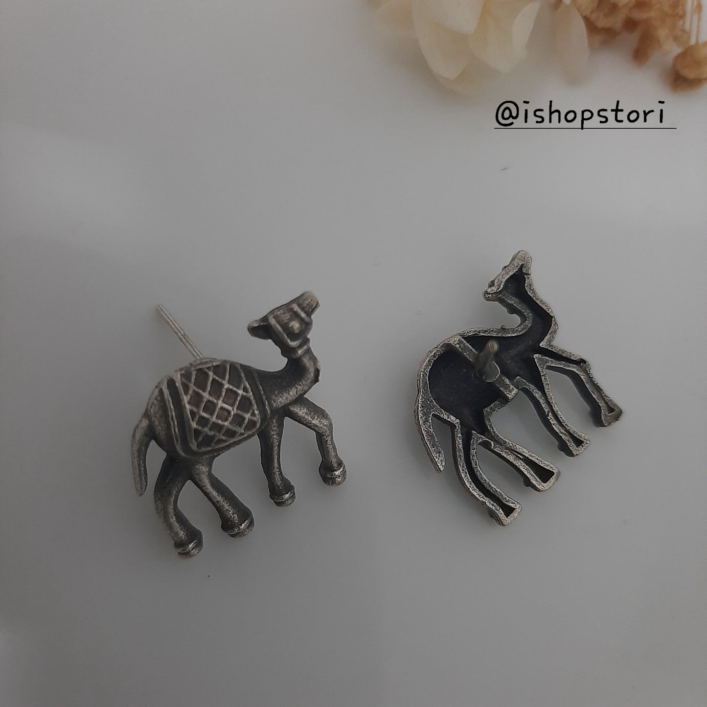 Antique Camel Statement Earrings