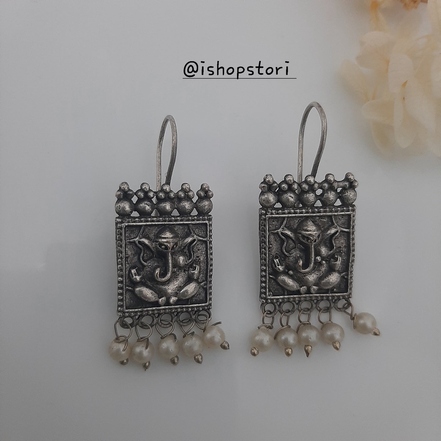Ganesh Mudra Dangler Earrings