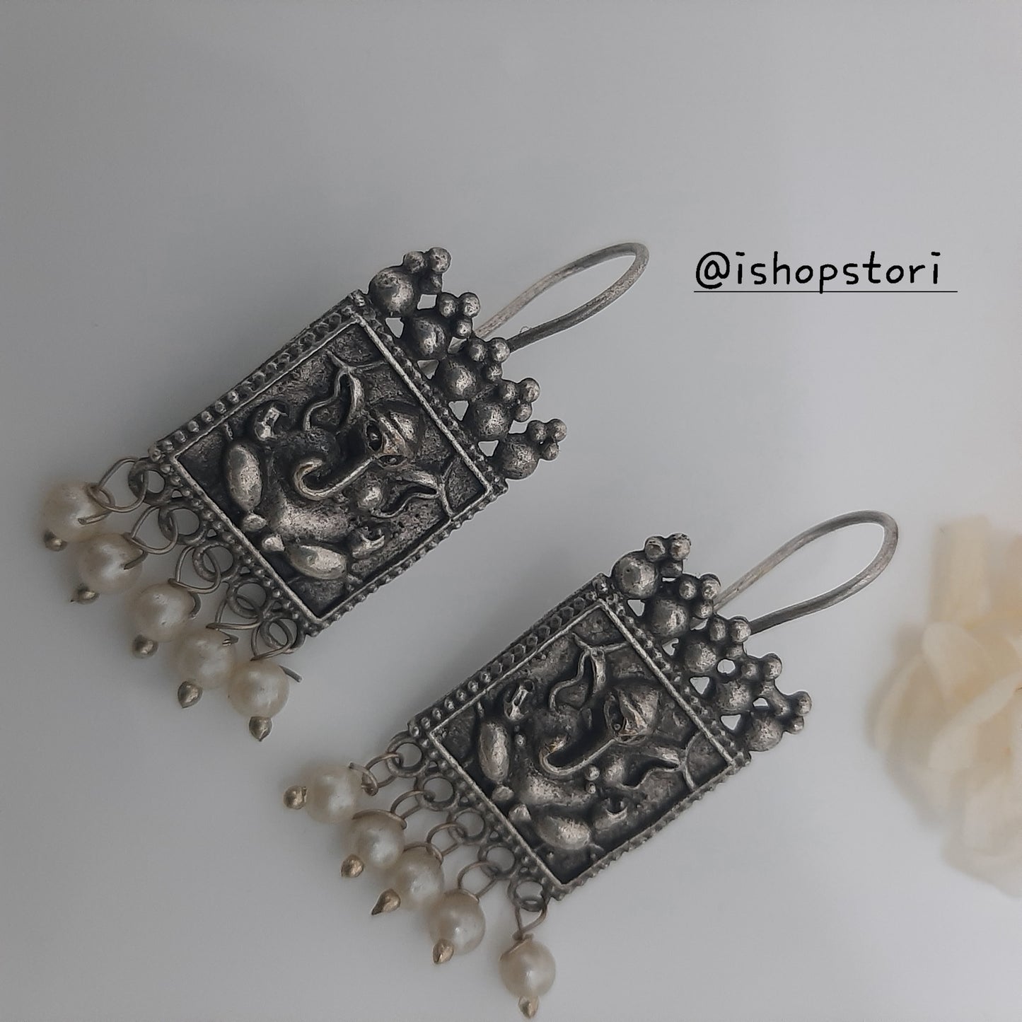 Ganesh Mudra Dangler Earrings