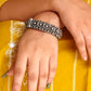 Honeycomb Pattern Oxidised Openable Kada / Bracelet