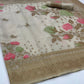 Buy Beige Linen Sarees Online STORI