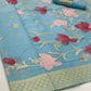 Buy Blue Linen Sarees Online STORI