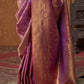 Magenta Dual Shade Handloom Woven Silk Saree Shop Kanjivaram Sarees Online in India & USA