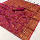 Magenta Dual Shade Handloom Woven Silk Saree Shop Kanjivaram Sarees Online in India & USA