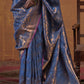 Navy Blue  Handloom Woven Silk Saree Shop Kanjivaram Sarees Online in India & USA