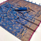 Navy Blue  Handloom Woven Silk Saree Shop Kanjivaram Sarees Online in India & USA