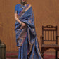 Navy Blue  Handloom Woven Silk Saree Shop Kanjivaram Sarees Online in India & USA