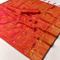 Persian Red Handloom Woven Silk Saree Shop Kanjivaram Sarees Online in India & USA
