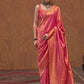 Persian Red Handloom Woven Silk Saree Shop Kanjivaram Sarees Online in India & USA