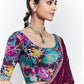 County Wine Crush Tissue Silk Saree With Designer Blouse