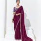 County Wine Crush Tissue Silk Saree With Designer Blouse