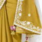 Mustard Yellow Crush Tissue Silk Saree With Designer Blouse