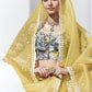 Pale Yellow Crush Tissue Silk Saree With Designer Blouse