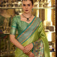 Shop Green Banarasi Silk Saree Online-STORI