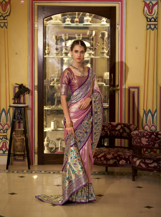 Pink Banarasi Silk Saree