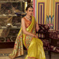 By Yellow Banarasi Silk Saree Online-STORI