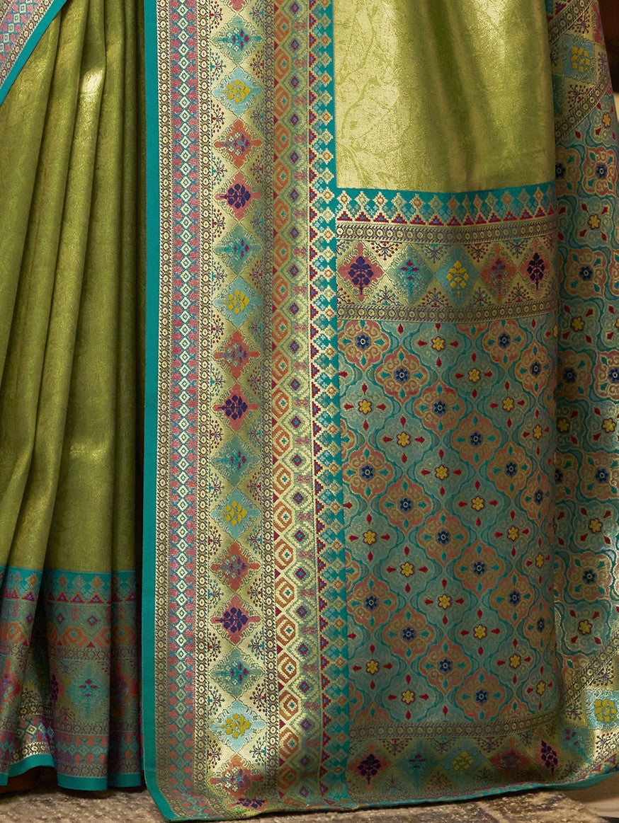 Buy Green Silk Saree Online-STORI