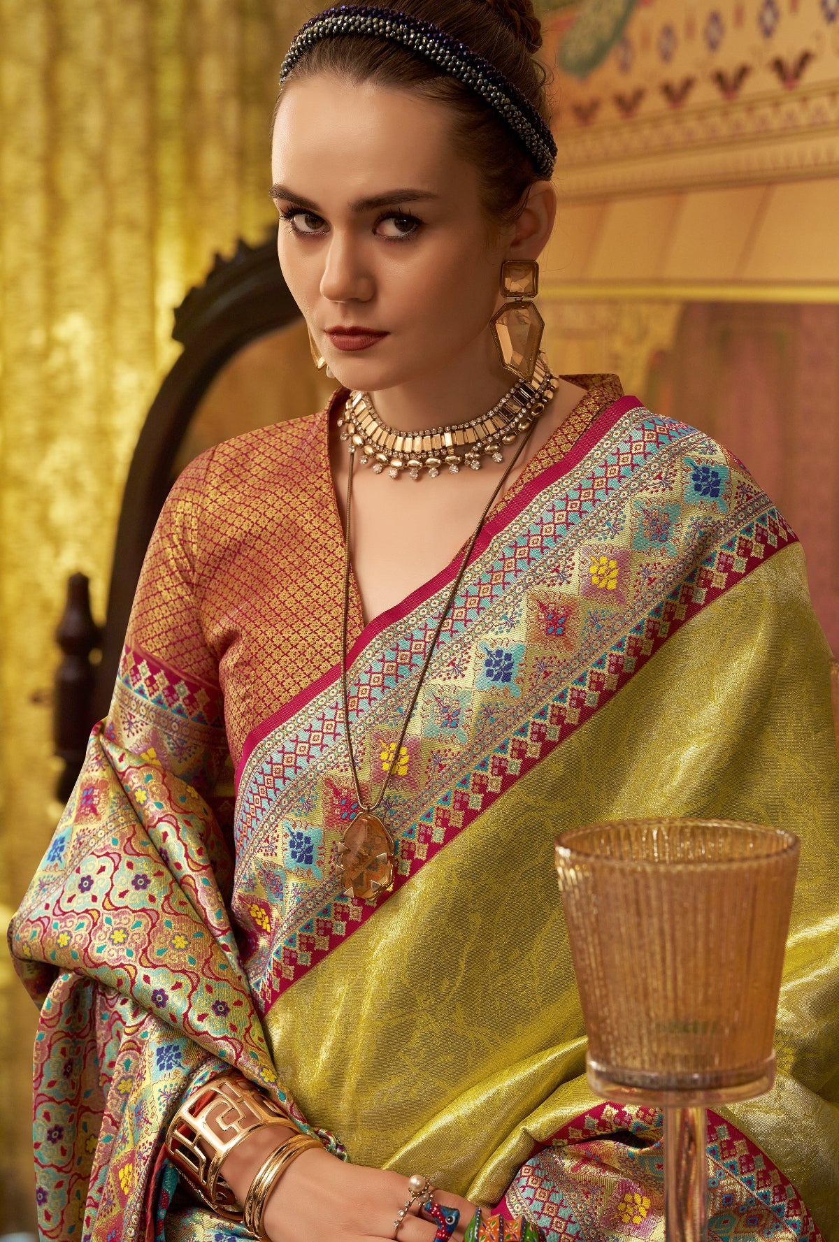 Shop Yellow Silk Saree Online-STORI