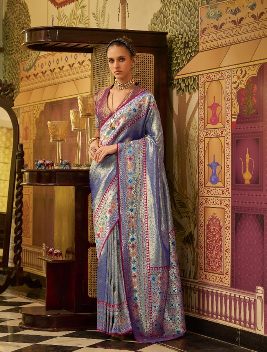 Shop Purple Silk Saree Online-STORI