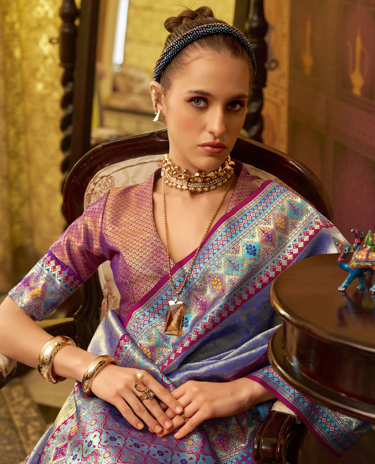 Shop Purple Silk Saree Online-STORI