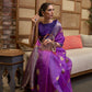 Electric Purple Organza Silk Saree