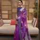 Electric Purple Organza Silk Saree