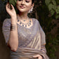 Shop Grey Tissue Silk Saree Online-STORI