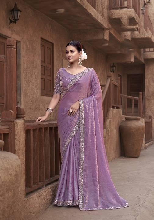 Shop Purple Tissue Silk Saree Online-STORI