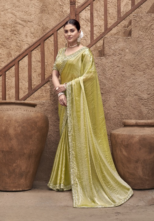 Shop Green Tissue Silk Saree Online-STORI