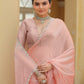 Pastel Peach Tissue Silk Saree