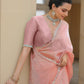 Pastel Peach Tissue Silk Saree