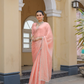 Pastel Peach Tissue Silk Saree