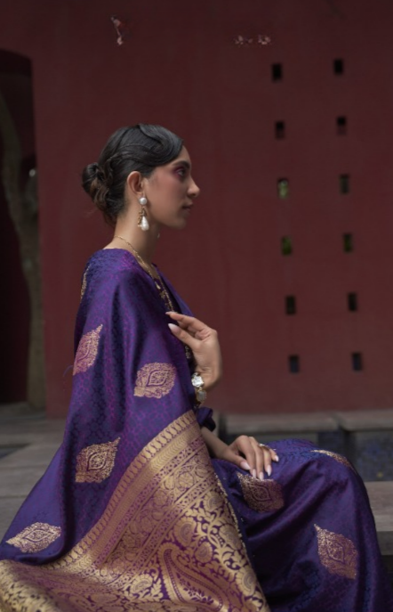 Purple Banarasi Sarees Shop Online- STORI