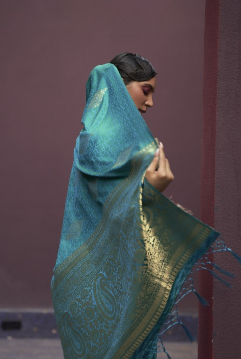 Green Banarasi Sarees Shop Online- STORI